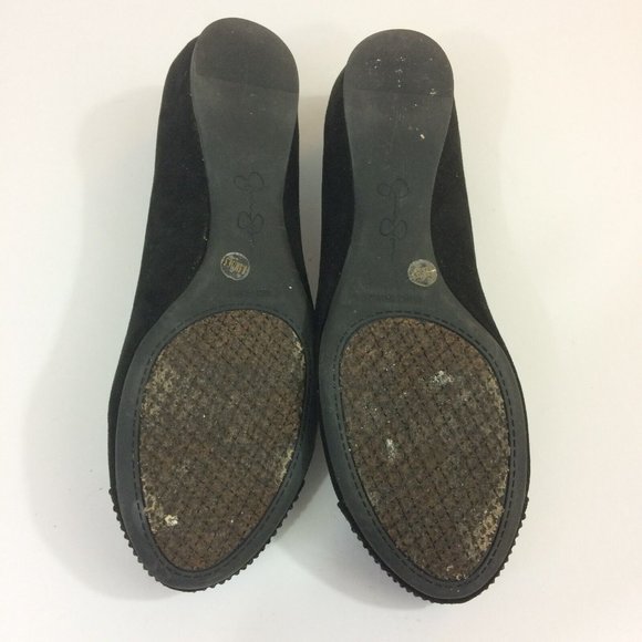 Jessica Simpson Mugara Black Micro Suede Ballet Flats Rhinestone Accent Sz 6.5M - Picture 8 of 10